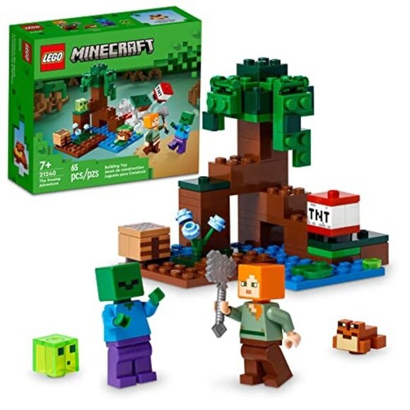 LEGO Minecraft Swamp Adventure 21240 Ages 7+, 65 PCs Building Kit TNT Catapult - Picture 1 of 4